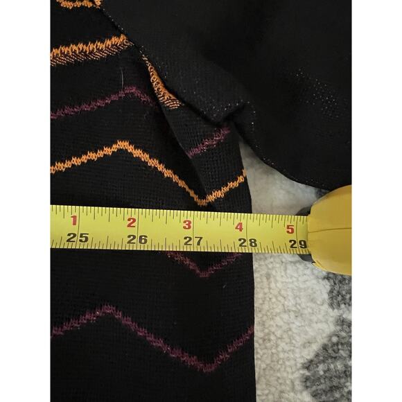 MISOOK Black Orange Magenta Chevron Knit Long Open Front Cardigan Sz 3X - Picture 13 of 14